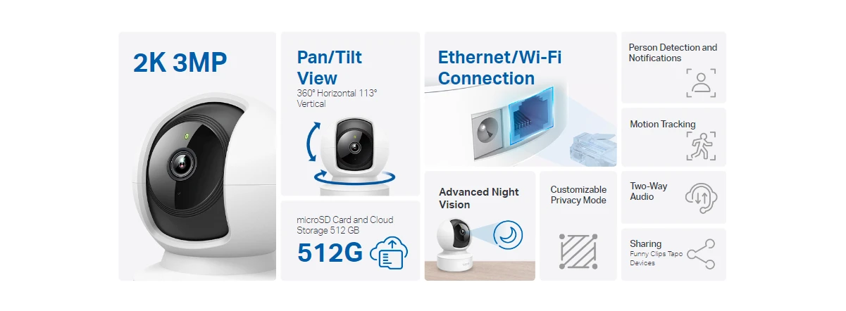TP-Link Tapo C212 Pan Tilt Home Security Wi-Fi Camera