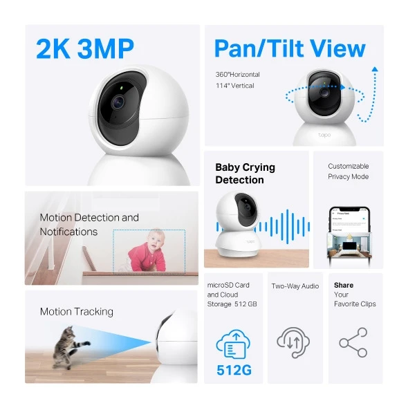 Tapo C210 Pan Tilt Home Security Wi-Fi Camera