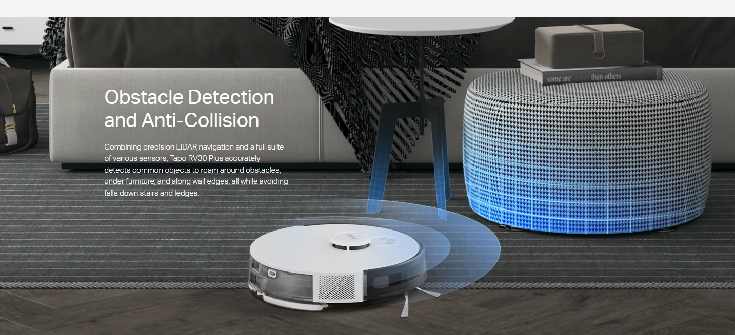 TP-Link Tapo RV30 Plus LiDAR Navigation Robot Vacuum & Mop with Smart Auto-Empty Dock