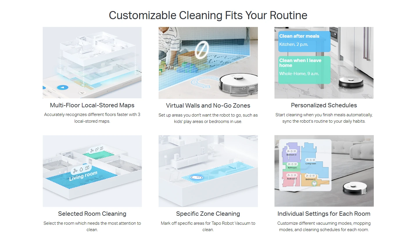 TP-Link Tapo RV30 Plus LiDAR Navigation Robot Vacuum & Mop with Smart Auto-Empty Dock