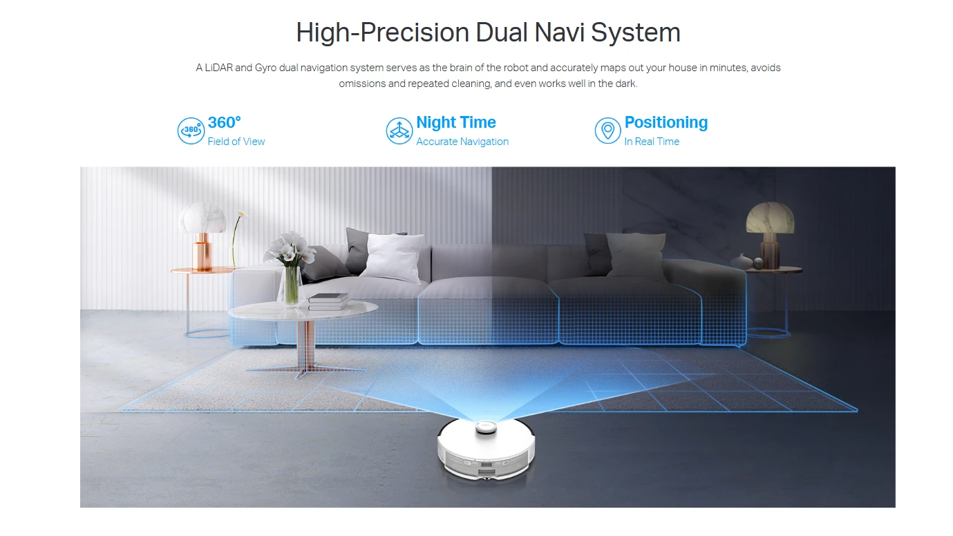TP-Link Tapo RV30 Plus LiDAR Navigation Robot Vacuum & Mop with Smart Auto-Empty Dock