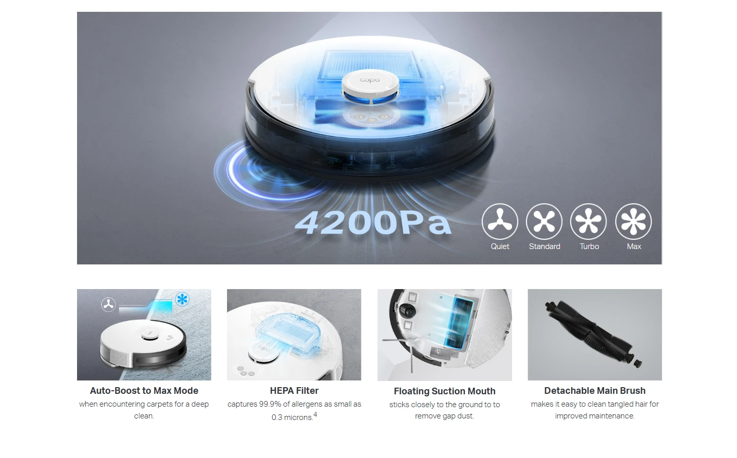 TP-Link Tapo RV30 Plus LiDAR Navigation Robot Vacuum & Mop with Smart Auto-Empty Dock