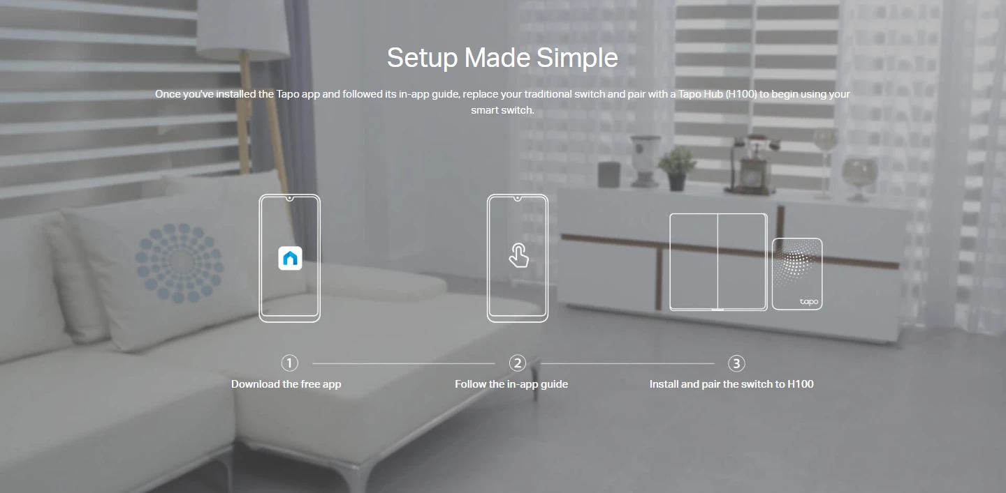 TP-Link Tapo S220 Smart Light Switch, 2-Gang 1-Way