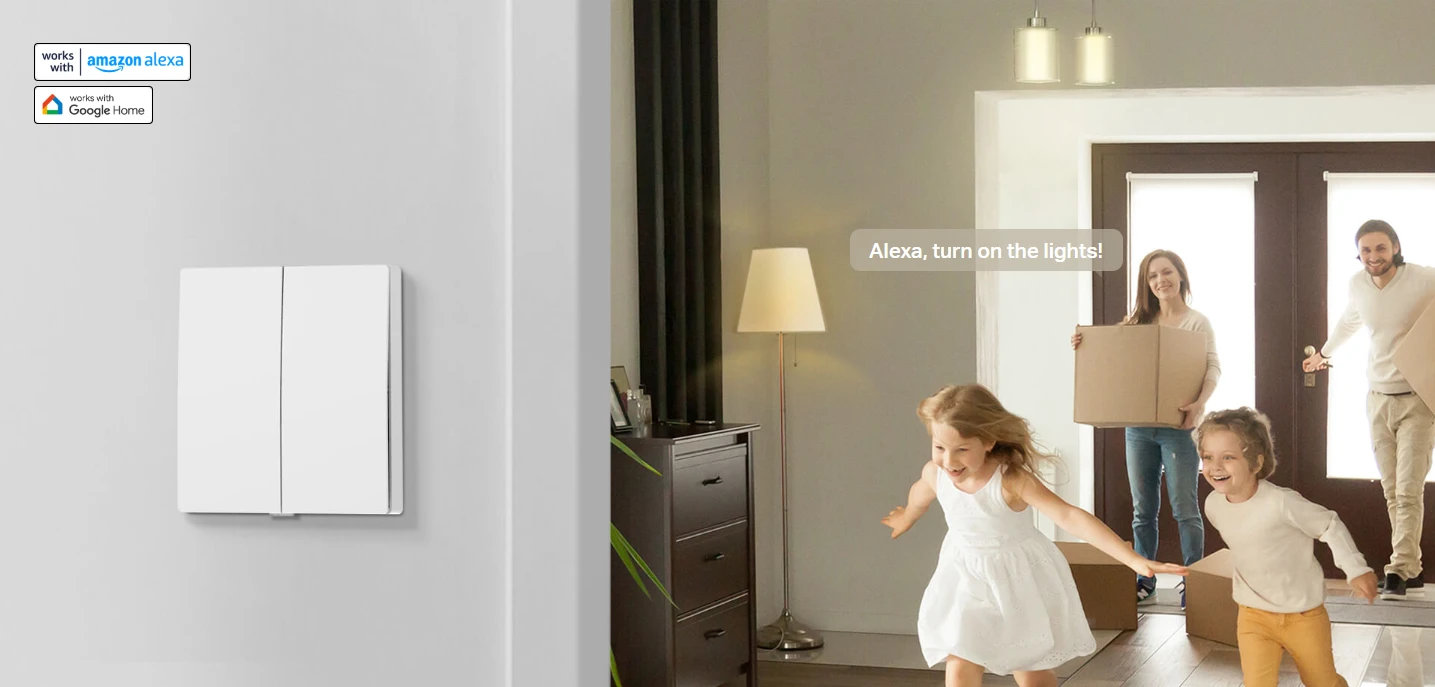 TP-Link Tapo S220 Smart Light Switch, 2-Gang 1-Way